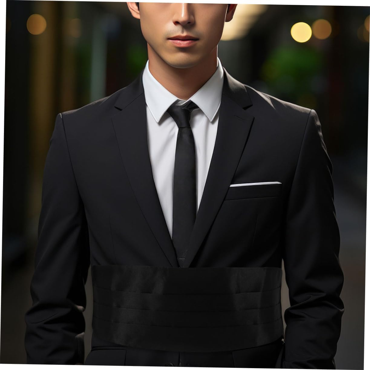 2pcs Solid Men's Cumberbund Tuxedo Accessories Satin Waistband for Formal Suit Wedding Cummerband