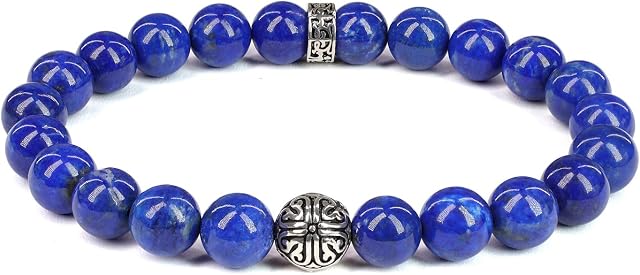 COAI Vintage Sterling Silver Fleur De Lis Stone Beaded Bracelet
