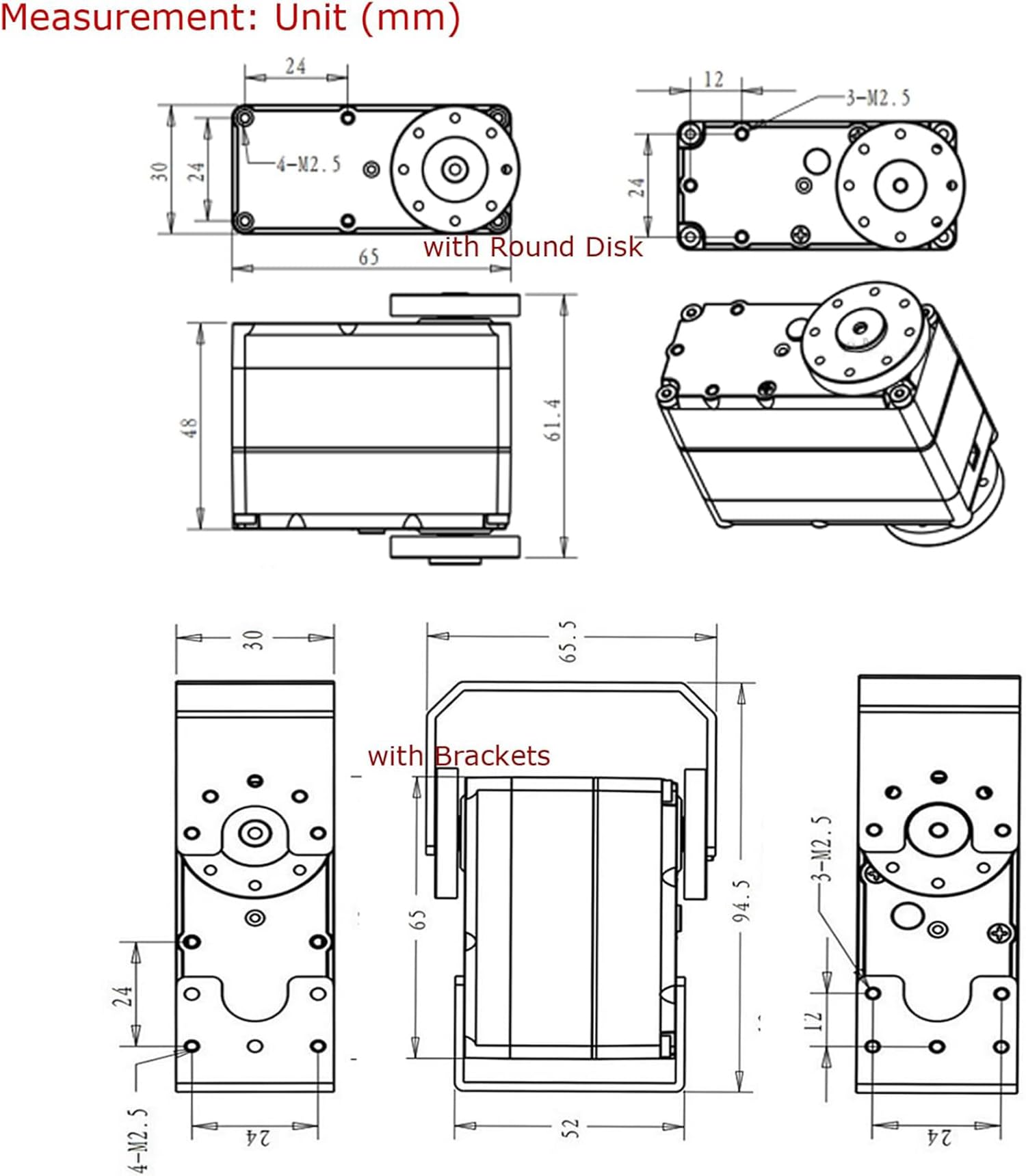 Servomotor robot de 160 kg, 24 V, engranaje de acero de alto par, servo de dirección digital para vehículos RC, brazos robóticos, humanoides y más, con soportes de montaje (270°)