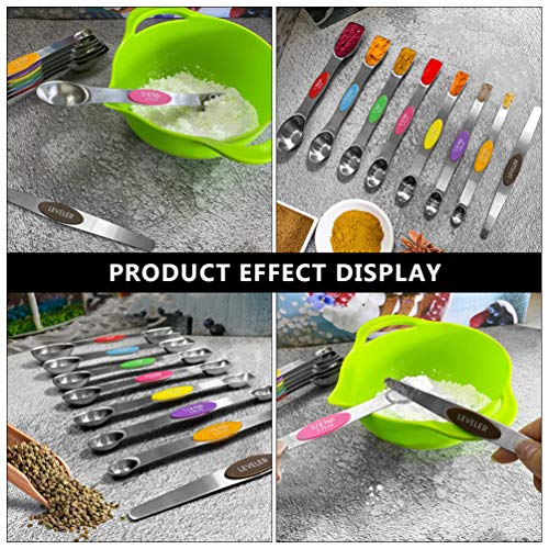 Conjunto de 8 colheres medidoras YARNOW de aço inoxidável de dupla face, colheres de medição para co