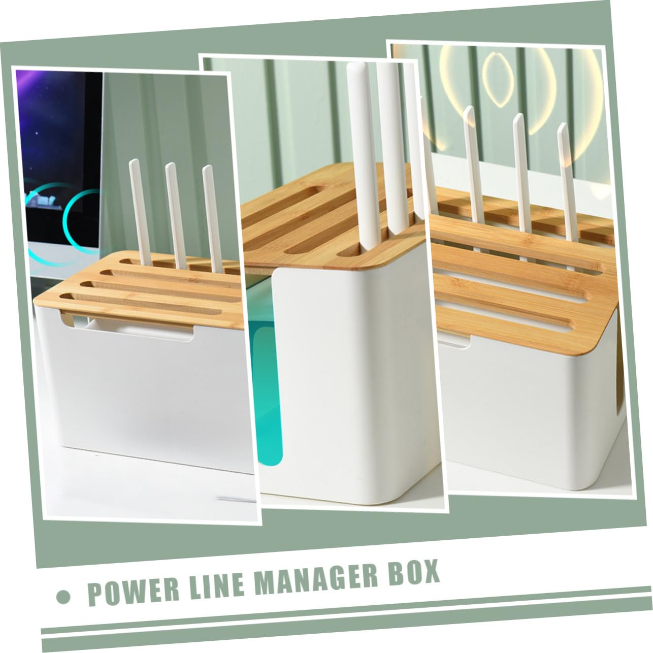 Housoutil Kabelorganisationsbox Kabelaufbewahrungsbox Kabelbox für Router Powerline-Manager-Box Kabelkoffer Kabelorganisatorbox für Bad Wc Küche Wohnzimmer