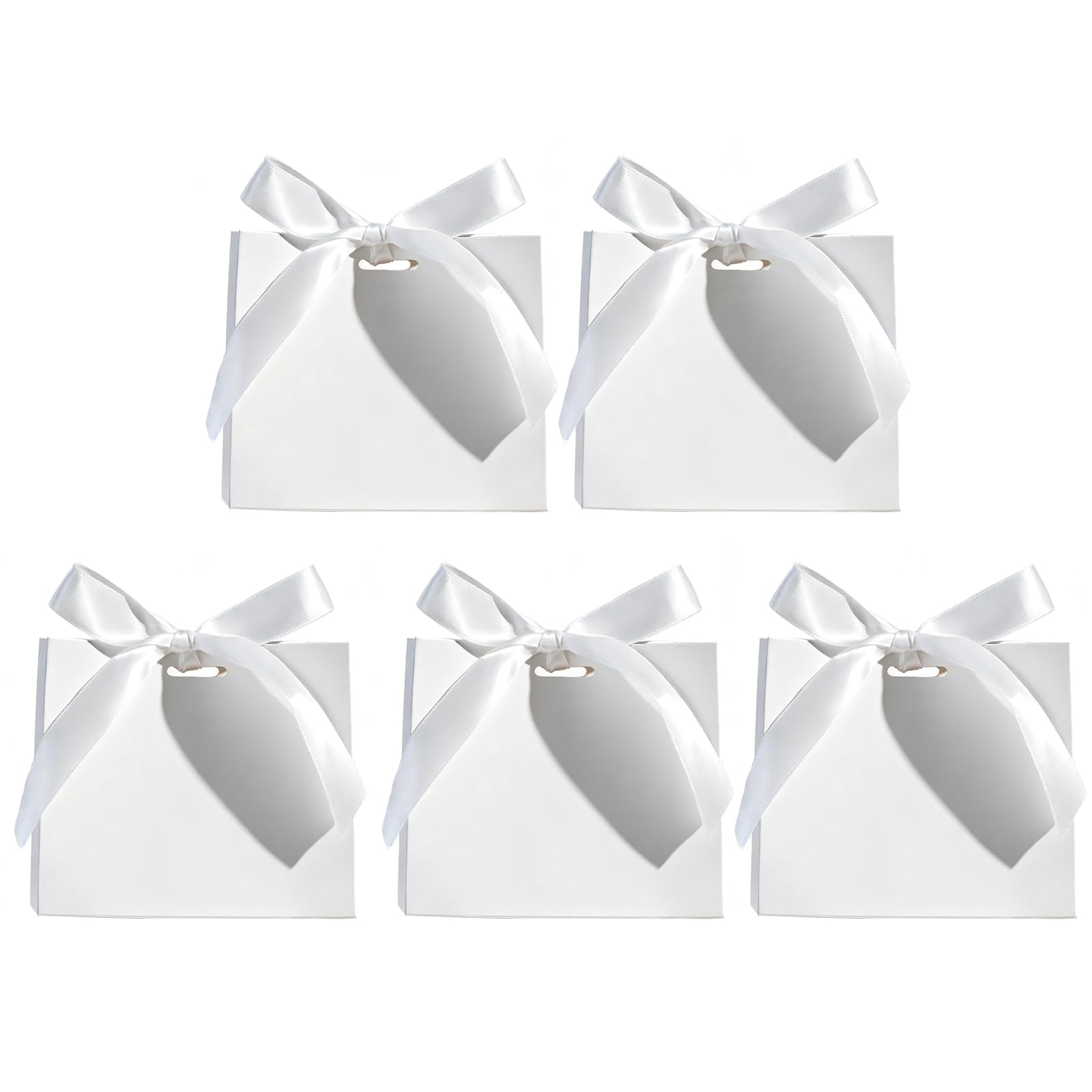 5 Pcs Small Gift Bags, White Paper Bags with Handles, Mini Gift Bags & White Gift Bags, Small Gift Bags for Presents, Mini Wraps & Favour Bags, Wedding Gift Bag for Birthday Party