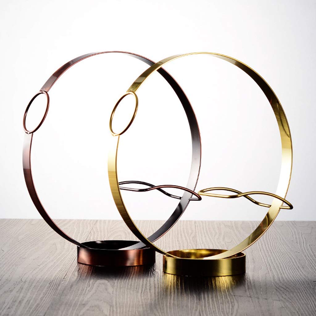 Botellero de vino para encimera de mesa, estante de vino simple de hierro forjado, anillo circular, decoración de vino tinto, estante creativo para sala de estar, obras de arte, botellero de vino