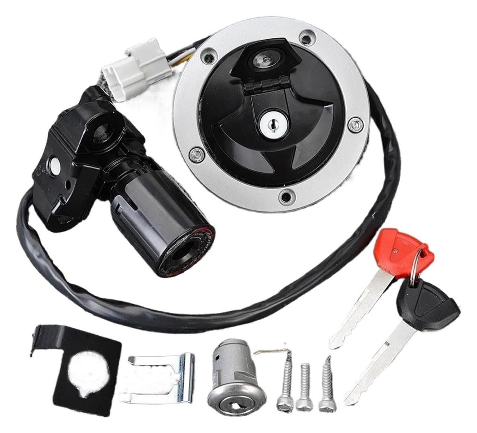 Cerradura De Encendido para Kawasaki para Ninja 1000 para ZX1000 2018-2019 27005-0608 Interruptor De Arranque Encendido Motocicleta Bloqueo Tanque Gasolina 2 Llaves