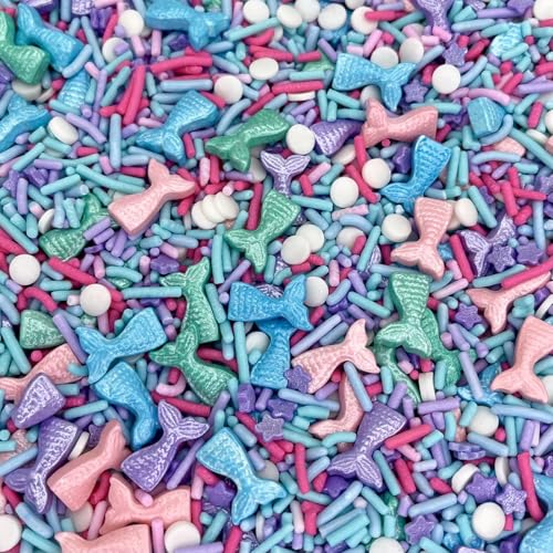 Image of Sprinkles | Mermaid Sprinkles | 4 oz | Cupcake Sprinkles | Cake Sprinkles | Purple and Teal Sprinkles | Manvscakes