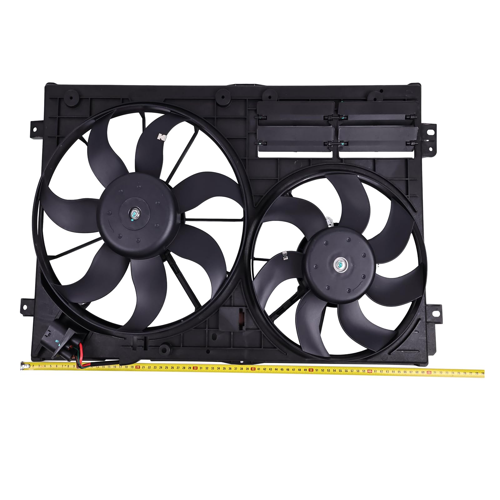 IEQFUE 12VDC Radiator Cooling Dual Fan 1K0121205AD9B9 Compatible with Audi A3 VW Jetta CC Gtieos Beetle 1.8L 1.9L 2.0L