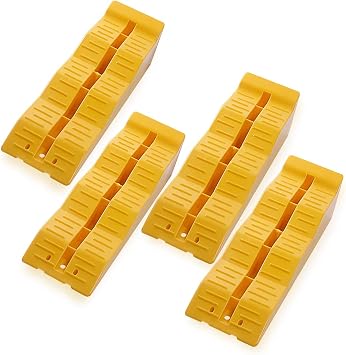 ZONETECH Automotive Leveling Ramps - 4 Packs Premium Quality Camper Trailer SUV Car Wheel Chocks, Leveler, Stabilizer on Uneven Ground- Great for Raising Auto