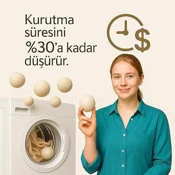 eldione 3 adet Yün Kurutma Topu ve Lavanta Uçucu Yağı 10 ml,%100 Merinos Yünü, Kolay Ütü, Çamaşır Kırışıklık Önleyici, Yumuşatıcı, Tüy Toplayıcı Tasarruflu Antistatik Wool Dryer Ball