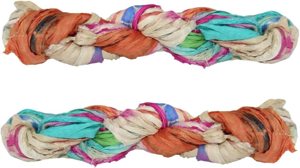 KnitSilk Filato di seta Shibori Sari riciclata – Super Bulky, 50 g ciascuno, circa 30 metri per gomitolo, confezione da 10, fibra tessile per uncinetto, maglia, tessitura, ricamo, gioielli e progetti