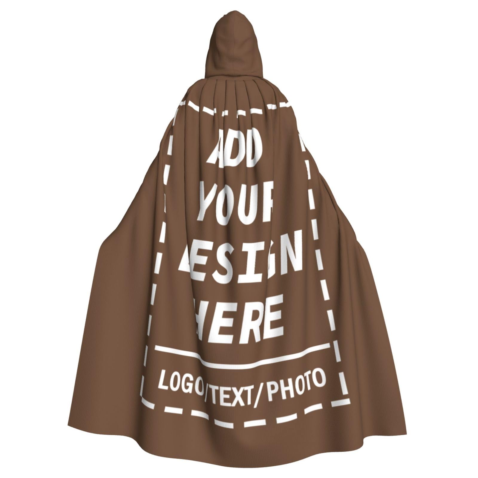 Personalised Cloak Custom Black Cape with Image Text Name Logo, Personalised Cloak with Hood Halloween Costume Adult Women Men, Masquerade, Wedding Party Outfit Funny Custom Gifts for Adults