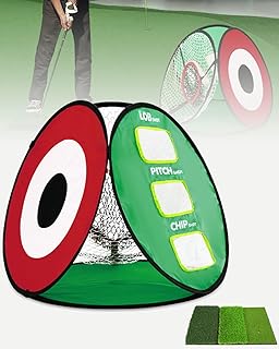 NAMVI 3 in 1 Golf Practice Net, Golf Net with Golf Hitting Mats, Backyard Outdoor Target Practice with 3 Golf Foam Balls Pop Up Hitting Nets for Indoor Accuracy Swing, garden Backyard Outdoor Indoor