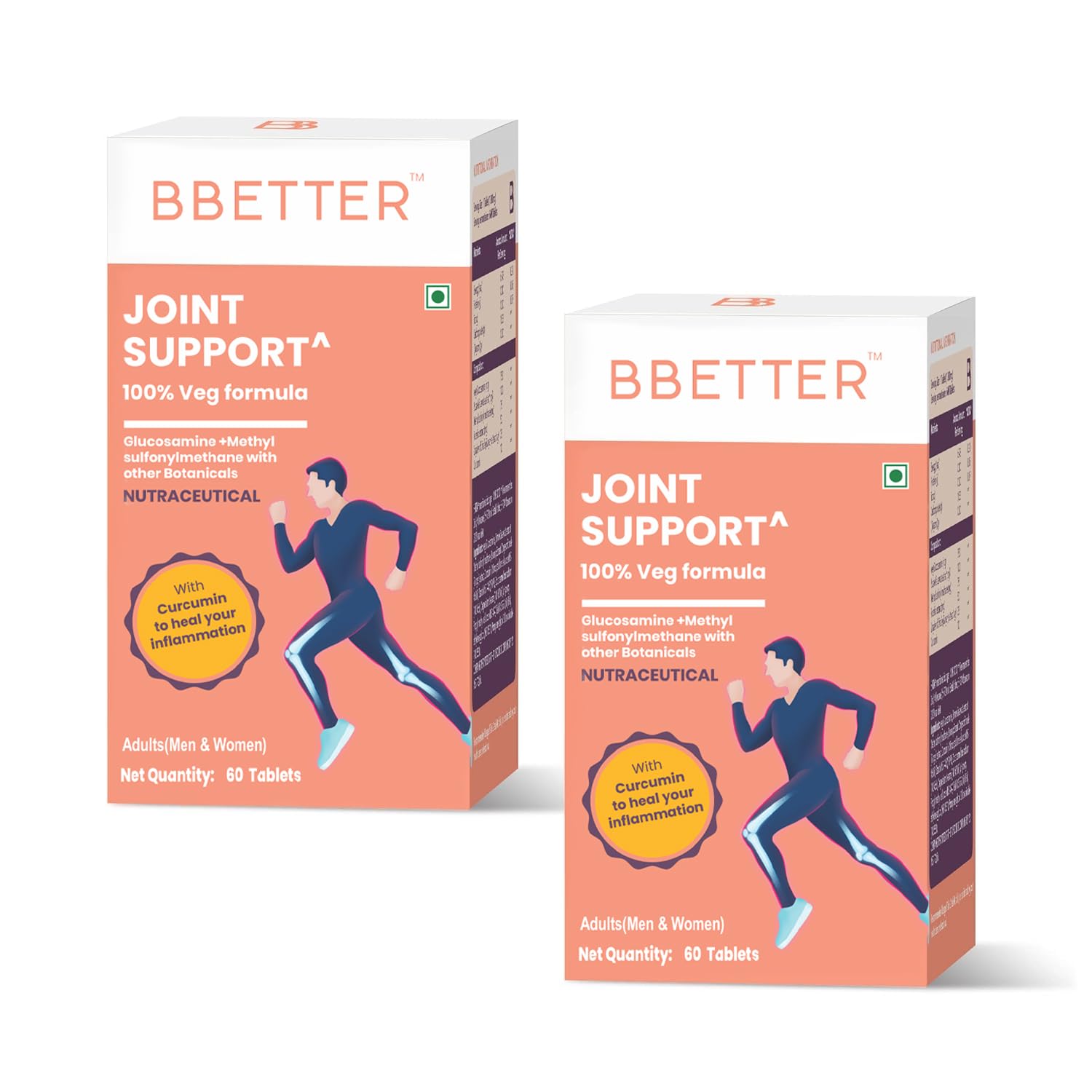 Sponsored Ad - BBETTER Joint Support Supplement | 100% Veg Formula with Glucosamine Chondroitin MSM To Manage Joint Pains & Inflammation | Boswellia & Rosehip for Cartilage & Muscle Health - 120 Tablets