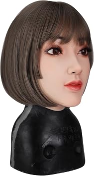 Realistic Full Silicone Head Mask for Adults Handmade Female Face Mask for Male to Female Cosplay, Halloween, Stage