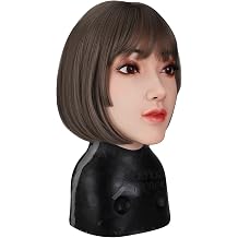 Realistic Full Silicone Head Mask for Adults Handmade Female Face Mask for Male to Female Cosplay, Halloween, Stage