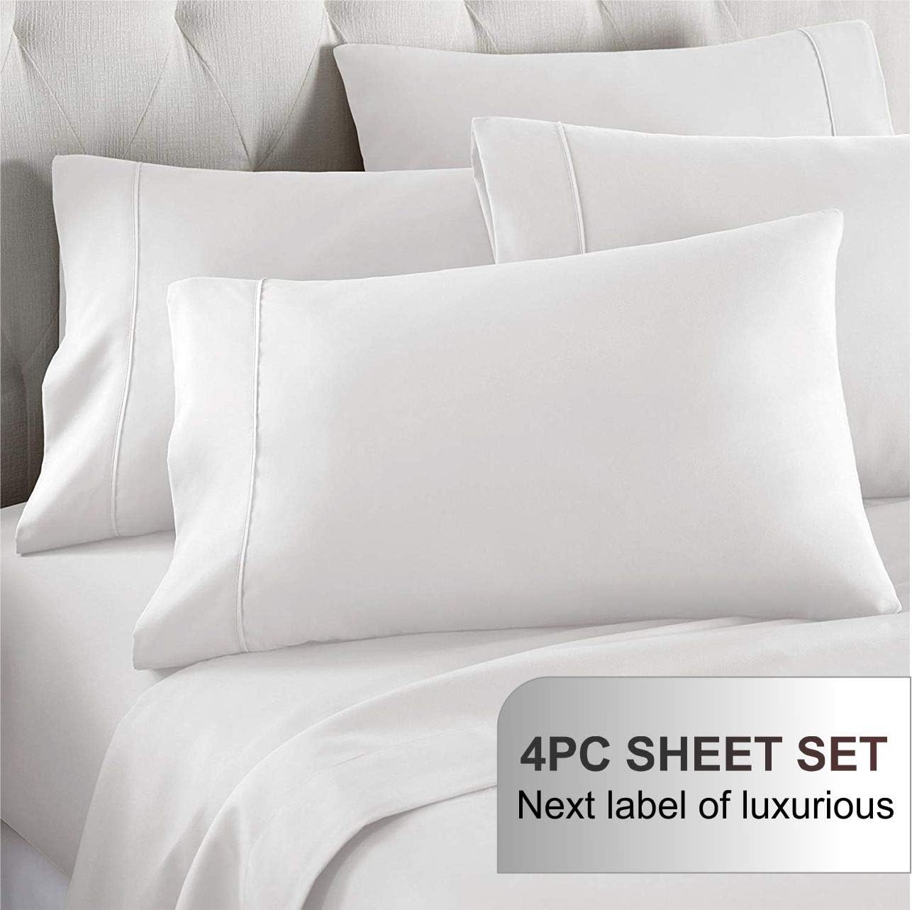 1000 TC Cotton Bed Sheets on Amazon - 4 Pc Burgundy, Queen Sheet Set, Single Ply Long Staple Combed Cotton Yarns, Best Luxury Hotel Sheets Like Sateen Weave, Fits Mattress Upto 21'' Deep Pocket