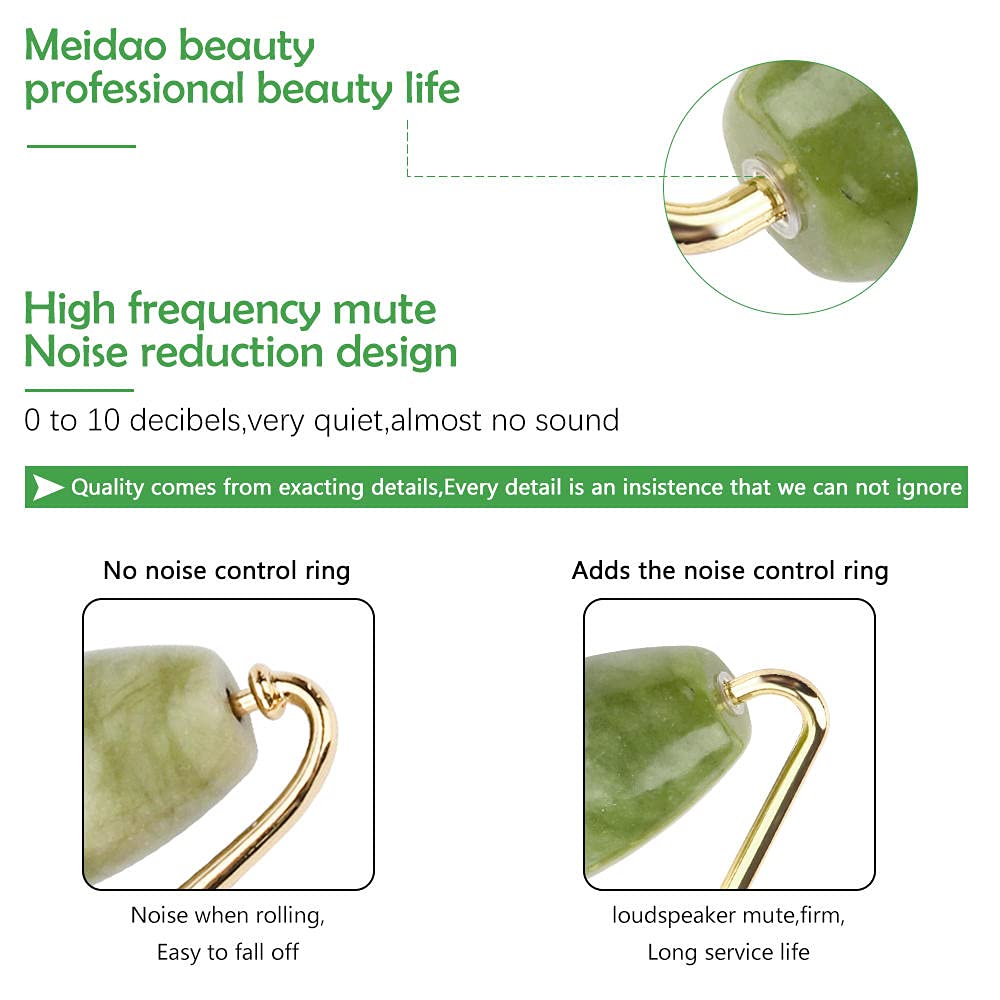 Juego de herramientas de masaje facial de rodillo de jade masajeador facial de piedra natural Guasha tabla de masaje Gua Sha Raspador de jade Rodillo y kit de guasha-B sin caja