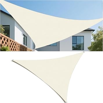 Greenhouse Shading Triangular Sun Shade Sail Garden Privacy Screen Pergola Roof Covering Sun Shades for Garden Awnings for Patios Beige 1.5x1.5x1.5m