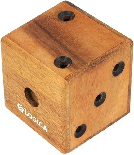 Logica Puzzles Art. Laberinto Dados - 3D Brain Teasers in Fine Wood - Dificultad 4/6 Extreme - Colección Leonardo da Vinci
