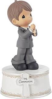 Precious Moments Holy Communion Boy Figurine, Wind Up Musical First Communion Gift for Boys,
