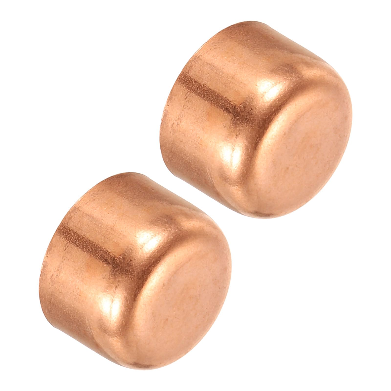 PATIKIL 7/8 Inch ID Copper Pipe End Cap, 2 Pack Copper Fitting Cap Sweat Plug Solder Connection for Plumbing HVAC Air Conditioner, Copper Tone
