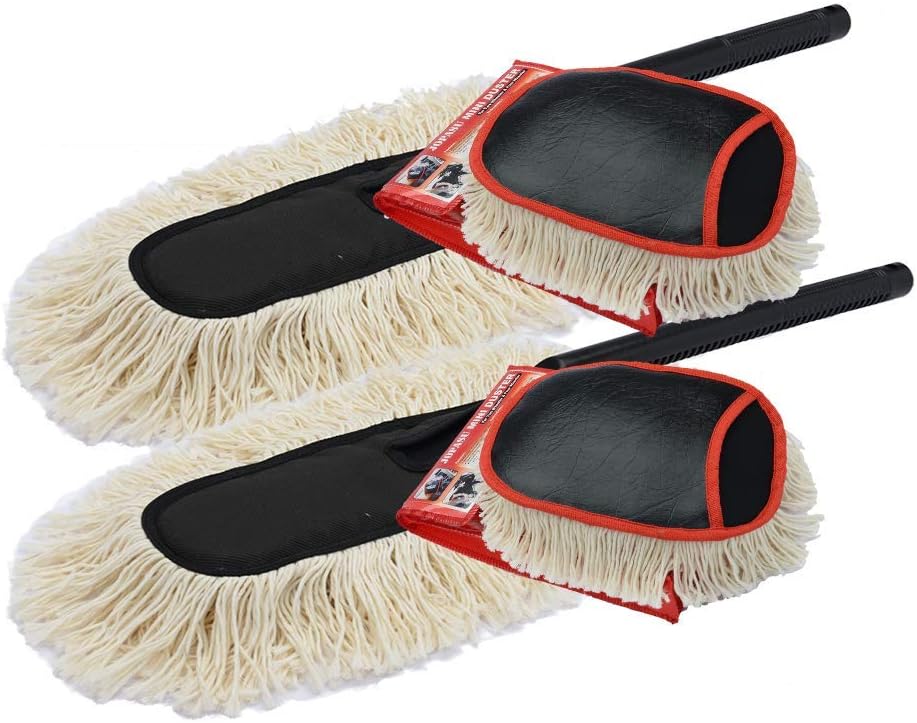 Jopasu Car Duster Brush & Mini Duster Brush Pack of 2 Combo for Cleaning Dry Dust on Cars & Bikes. Scratch Proof, Water Saver & Eco-Friendly Brush for Dusting