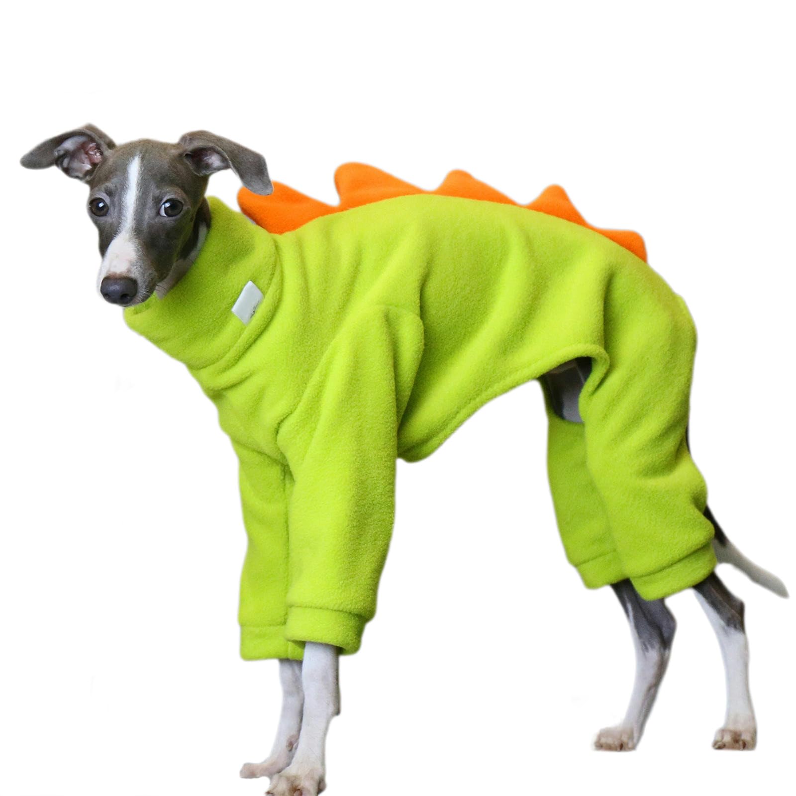 UOSIA Italian Greyhound Whippet Clothes Cute Fleece Dinosaur Dog Costume Turtleneck Warm Dog Jumpsuit Outfits Winter Pullover Dog Coat Doggie Pajamas for Small Medium Dogs