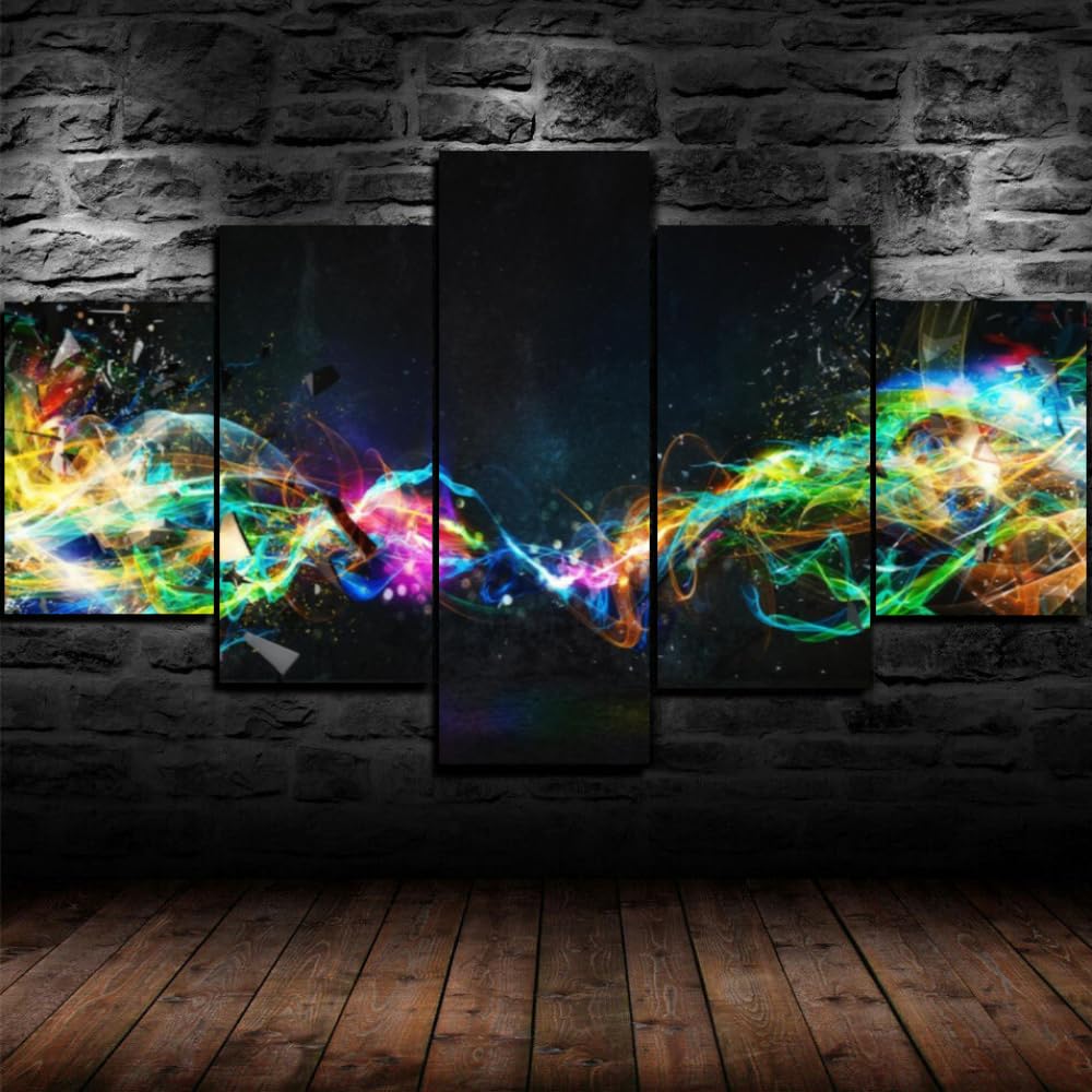 poster 5 pezzi graffiti astratti 5 Pezzi di Tela,5 Pannelli Wall Art Poster,Moderno Canvas,5 Pannelli Quadro su Tela,Quadri Moderni Stampa di Immagini musica elettronica,Decorazioni casa 150x80cm