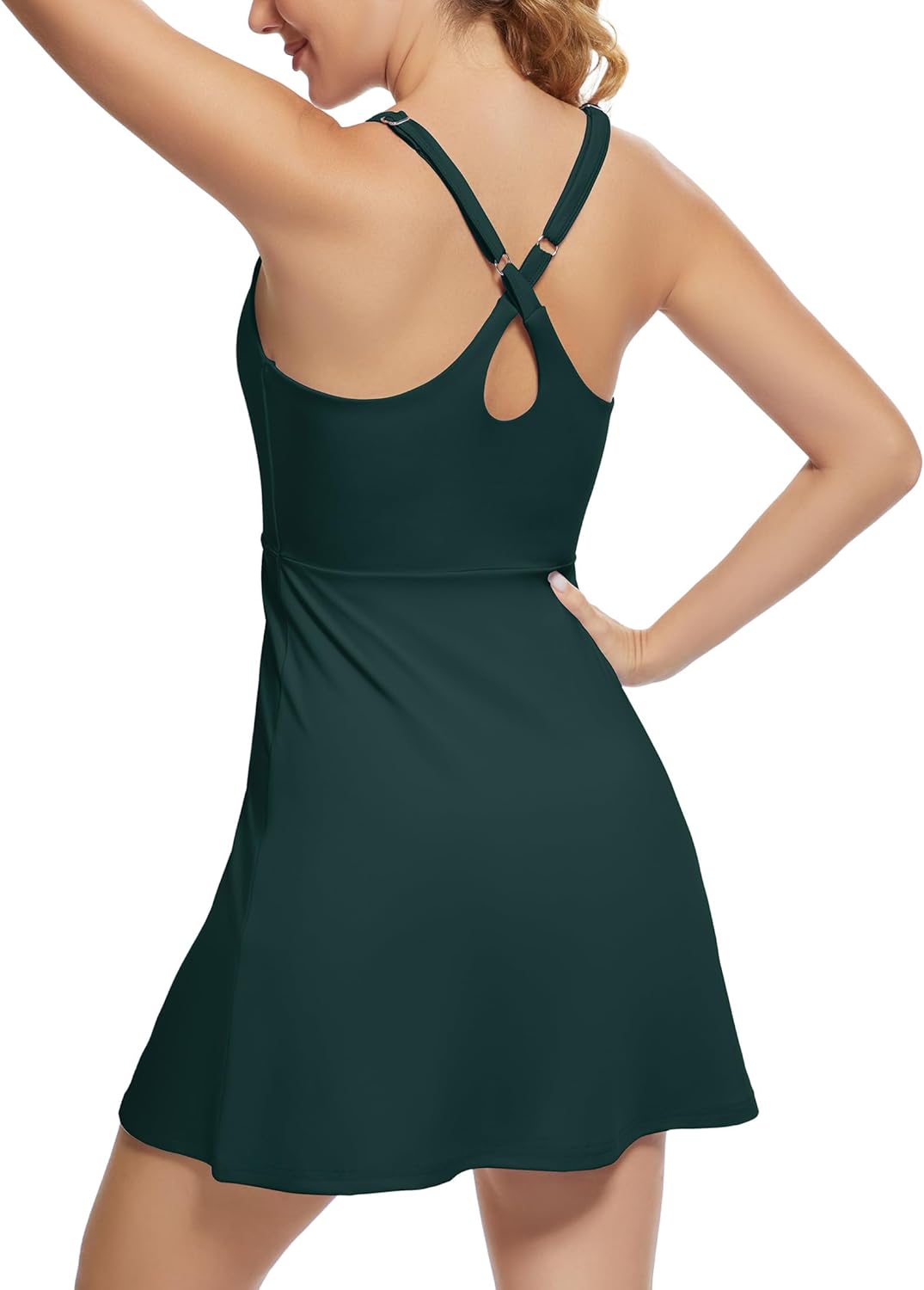 GGOV Tennis Dress for Women Athletic Golf Dress with Shorts and Pockets Backless Workout Dress with Adjustable Straps