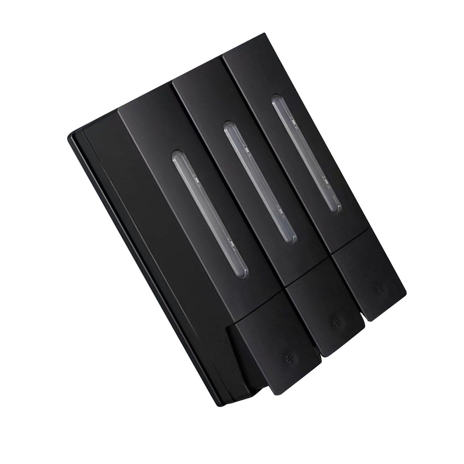 Dispenser per balsamo shampoo a parete 1200ml Dispenser di sapone per doccia a 3 camere per bagno Hotel Dispenser per doccia a parete tripla canna di fucile Dispenser (Nera)