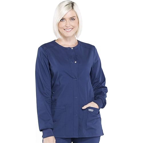 Snap Front Scrub Jackets for Women, Workwear Professionals Soft Stretch WW340