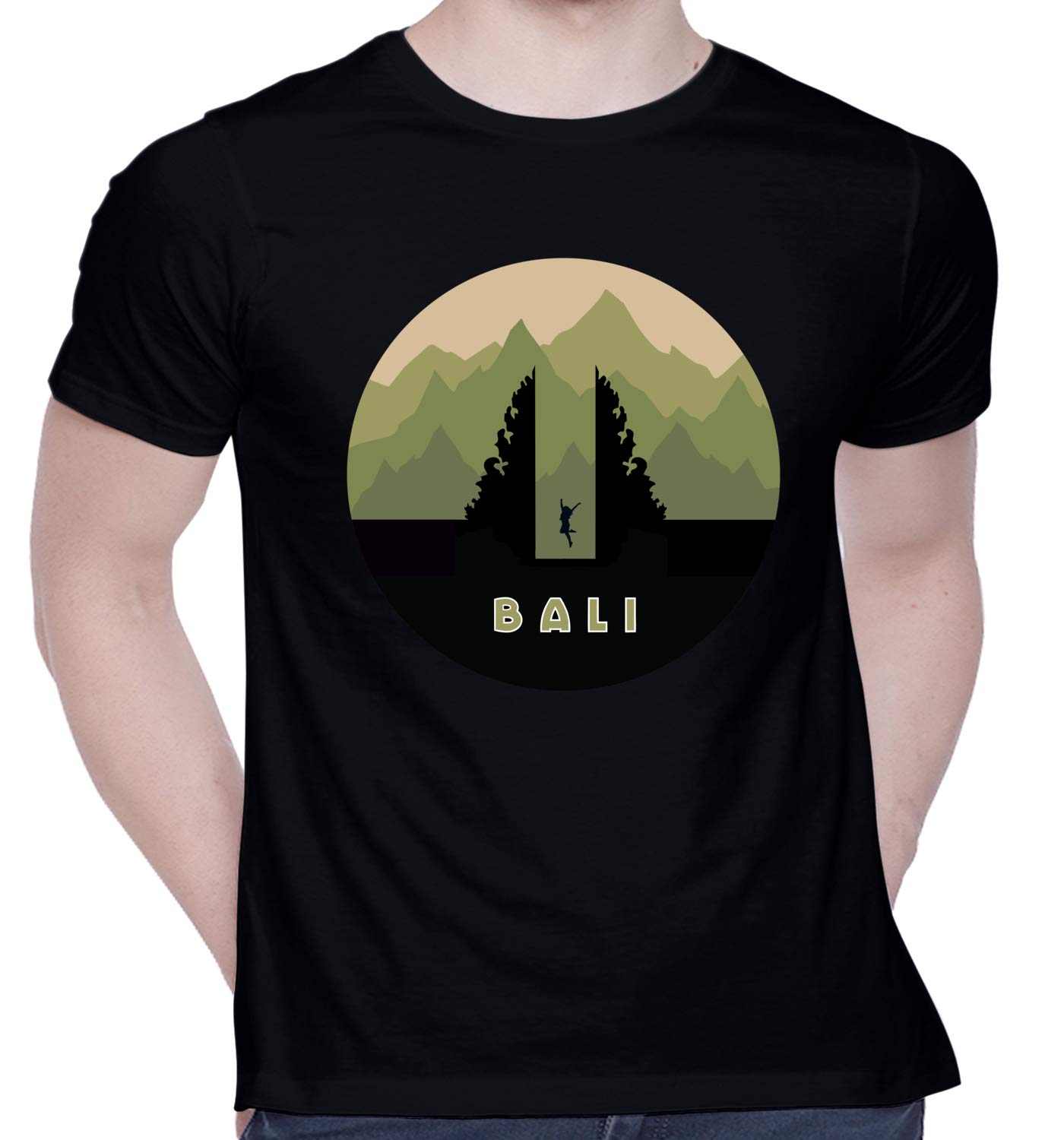 CreativiT Graphic Printed T-Shirt for Unisex Travel Bali Indonesia Tshirt | Casual Half Sleeve Round Neck T-Shirt | 100% Cotton | D00824-8