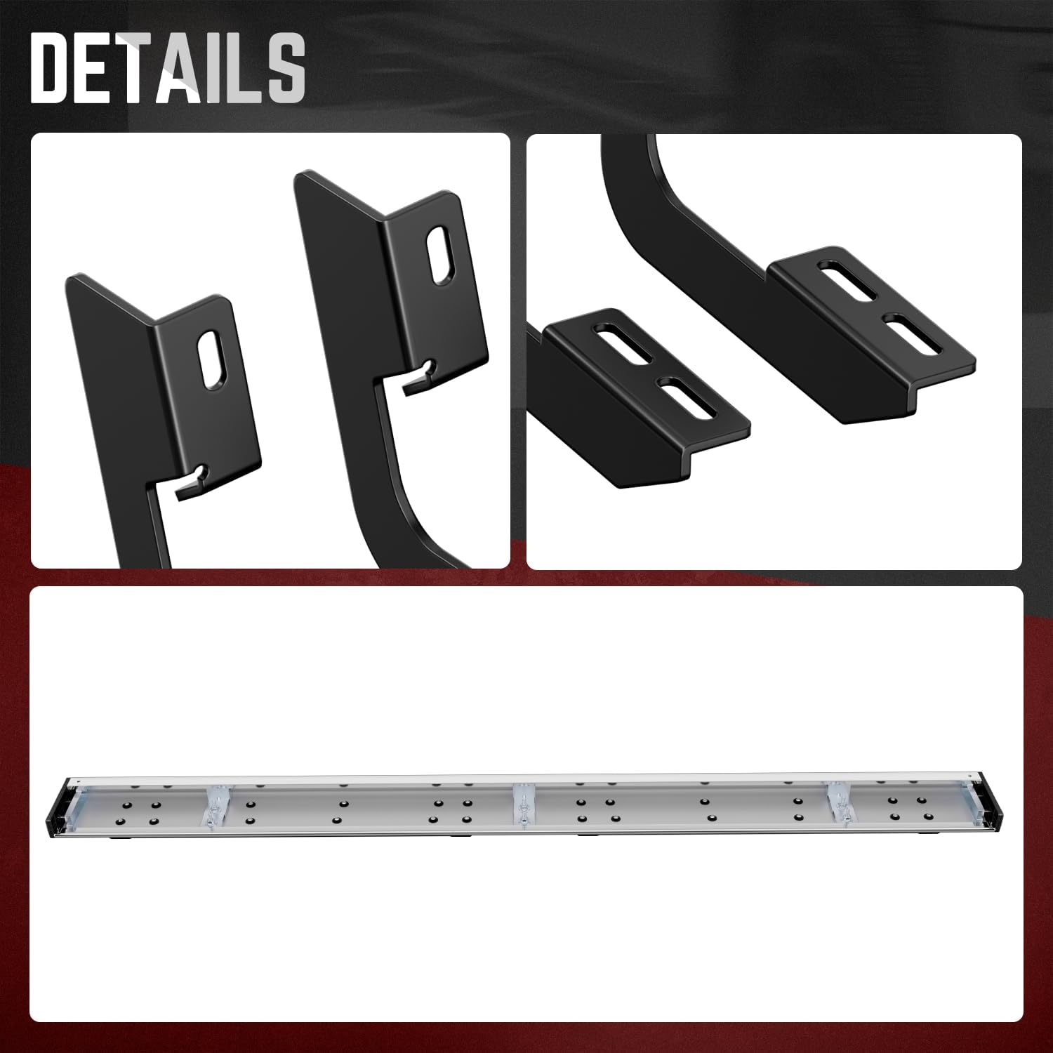 DNA Motoring 6.5" Flat Running Boards Side Step Nerf Rails Bars Compatible with 2004-2014 Ford F150, 2006-2008 Mark LT, Fits Crew Cab Models, STEPB-U-F15004-T1-C