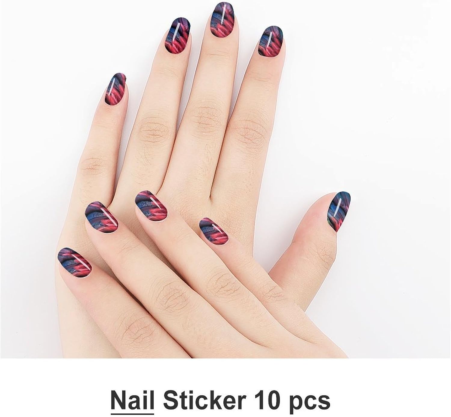100 Pieces Full Nail Wraps Self-Adhesive Gel Nail Stickers for Women | Parrot Wings Nail Strips, UV Free, Chip Resistant, Waterproof Full Cover, Long Lasting Nail Decals