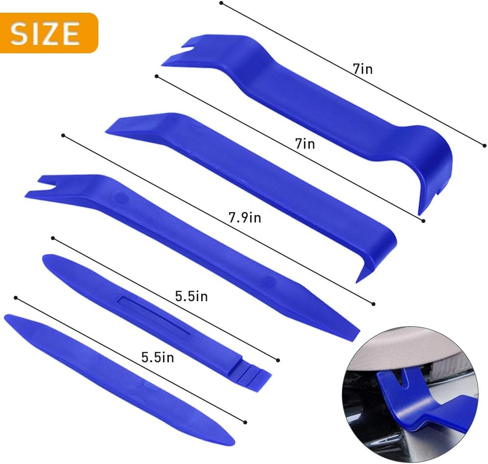 Manelord Trim Removal Tool - 5Pcs Trim Removal Tool Set, Auto Body Kit for Car Clips Removal, Dashboard Removal and Car Door Panel Trim Removal