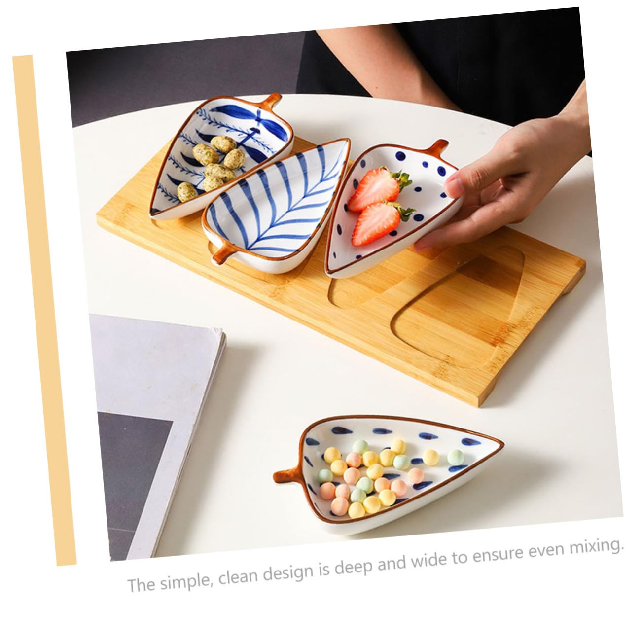 Alipis Ceramic Candy Saucer Unique Salad Dish Multi-purpose Seasoning Plate Easy-clean Kitchen Supply