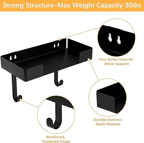Miniatura 3 de JUYSON Soporte para tabla de planchar, juego de hierro montado en la pared y tabla de almacenamiento para cuartos de lavandería (negro)