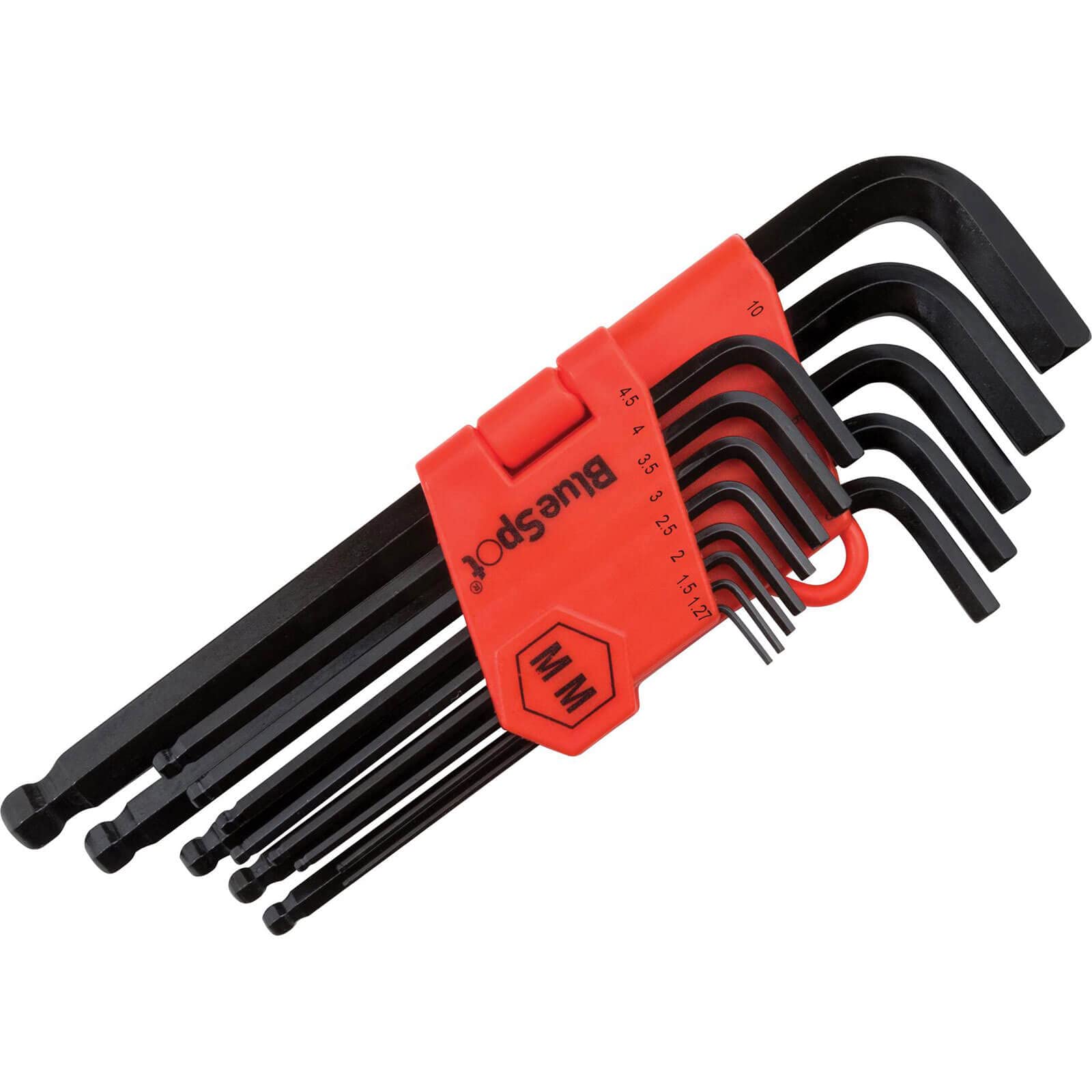 BlueSpot Tools 13PCE Long Arm Metric Ball End Hex Key Set (1.27-10mm)