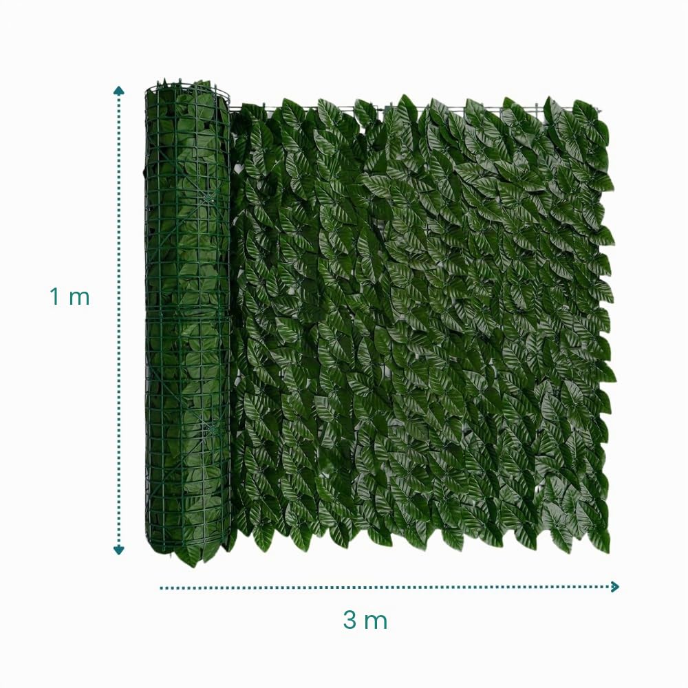 Palucart 3 siepi artificiali 1x3 m siepe da balcone artificiale edera 100x300 cm - M