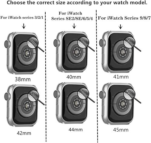 Miniatura 2 de Correas brillantes compatibles con Apple Watch Band + funda Ultra 21 de 1.49, 1.57, 1.61, 1.65, 1.73, 1.77 y 1.73 pulgadas, correa de cuero con