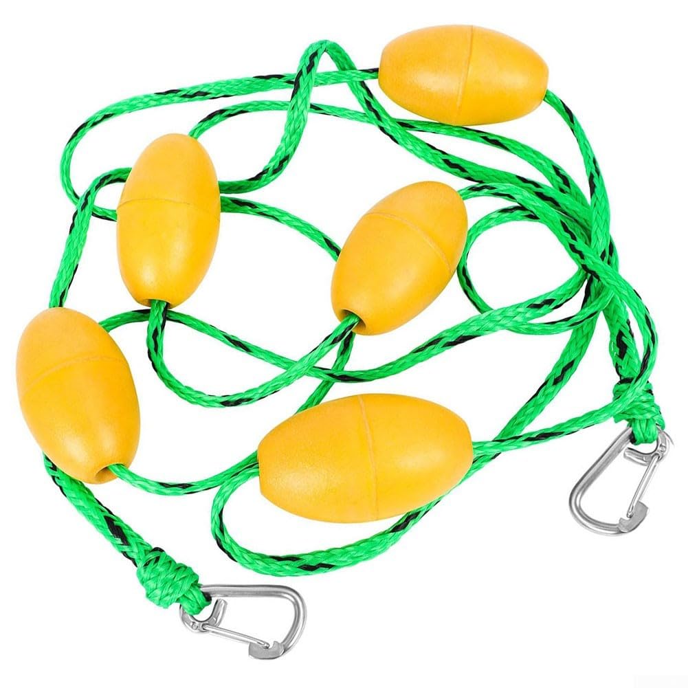 Schwimmbad Bahnenleine Sicherheitsseil 5M/16ft Trennleine Mit 5 Schwimmkörpern Für Pool UV-Beständig(Green Black)