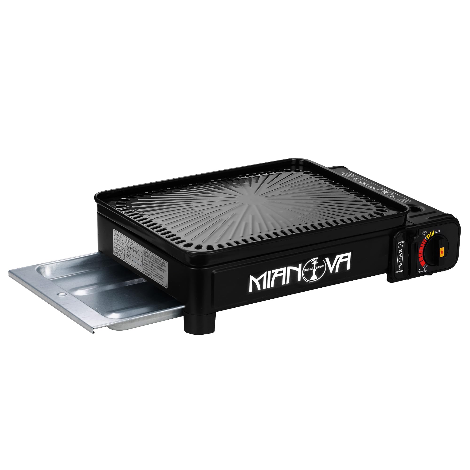 Taffstyle Gas Campingkocher Gaskocher Outdoor BBQ Tisch Grill Platte Notfallkocher Camping Herd 1 Flammig mit Koffer Barbecue Tischgrill Grillplatte für Gaskartuschen Gasflaschen Schwarz