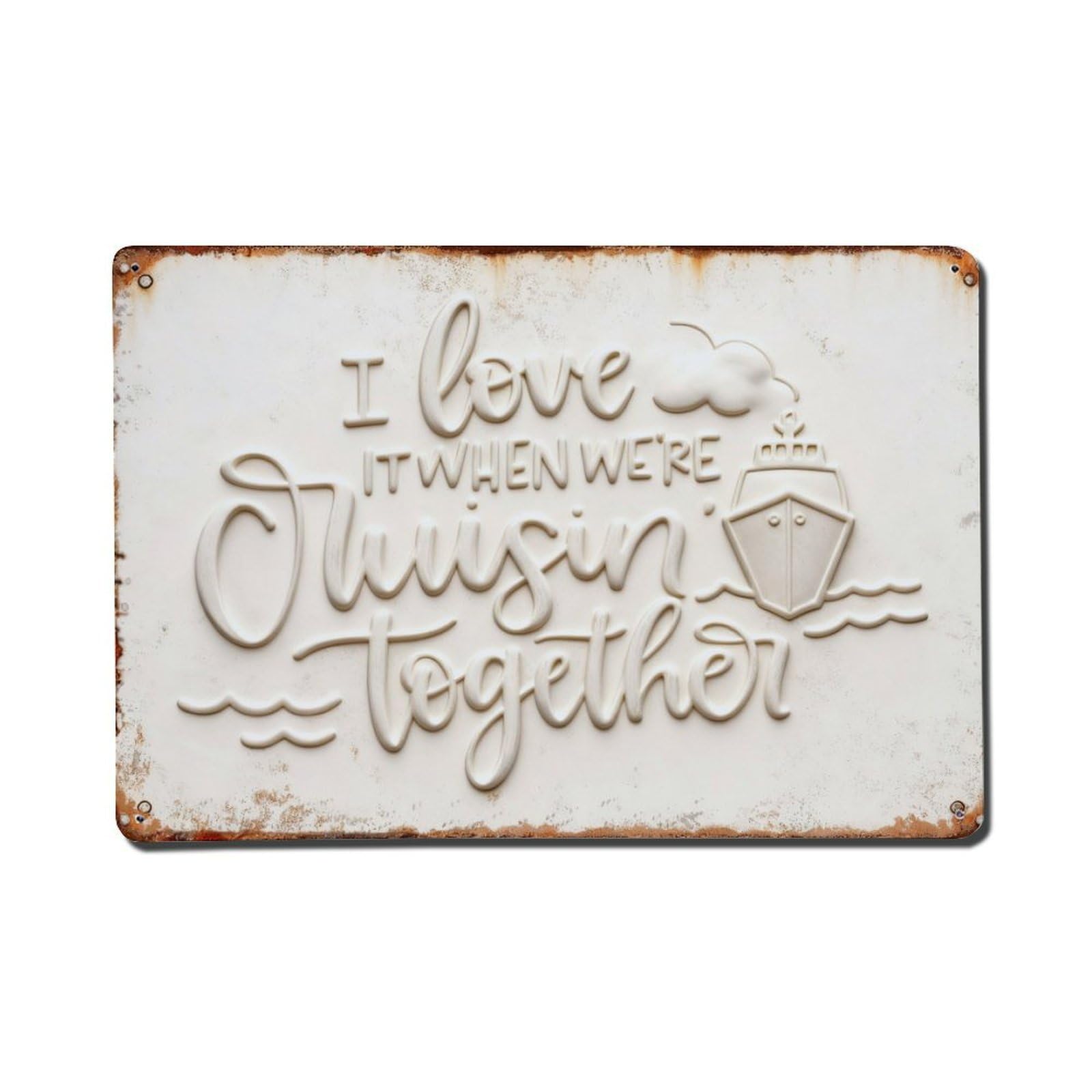 Iageret Vintage I Love It When Were Cruisin Together Metal Tin Sign Retro Wall Decor, Bar Garage Cafe Kitchen Home Wall Art Poster Decoration 8X12inches
