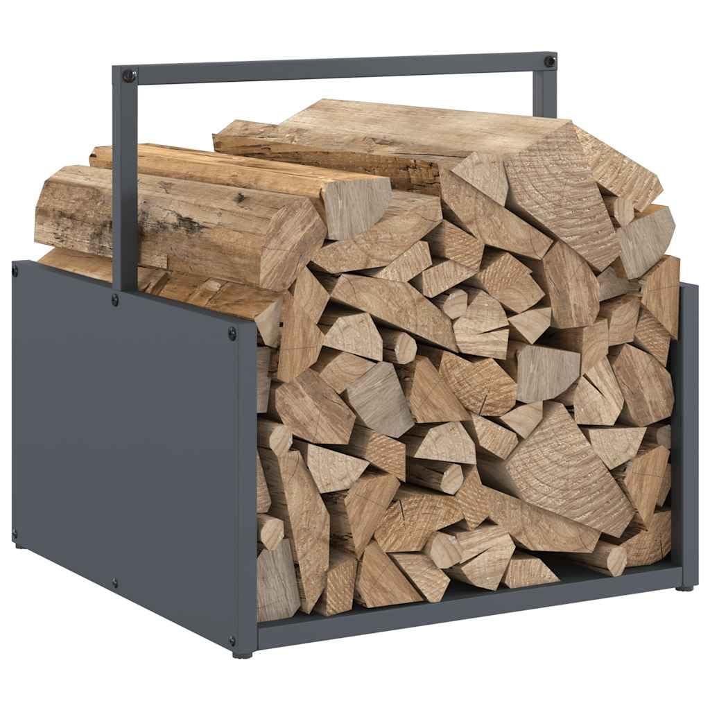 Mangloder Brennholzregal Anthrazit aus kaltgewalztem Stahl 40 x 40 x 40 cm, 100 kg Traglast, Feuerholz Regal für Kamin, Ofen, Feuerstelle, drinnen und draußen