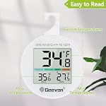 Geevon Small Digital Refrigerator Thermometer 3 Pack, IP65 Waterproof Commercial and Home Use, Max/Min Record Function with LCD Screen, Stand and Magnetic Back, for Fridge, Freezer Scenarios