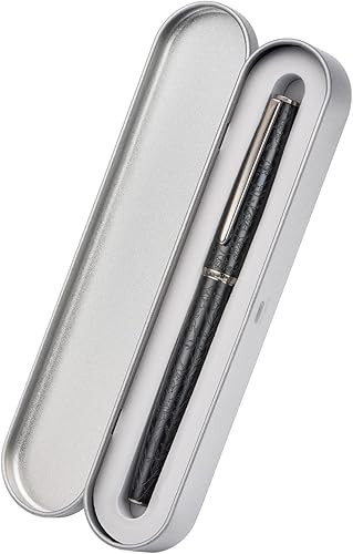 Miniatura 4 de Hongdian - Pluma estilográfica de aluminio rosa A3 diseño de grabado de flor de iridio bolígrafo de escritura consistente con convertidor de tinta y