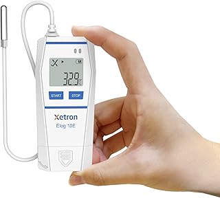 Xetron Multi-Use Temperature Data Logger with Probe,32000 Points Reusable Recorder for Cold Chain,PDF Report,Certificate Refrigerator Temperature Monitor, Elog10E (1 Pack）Upgrade RC-5