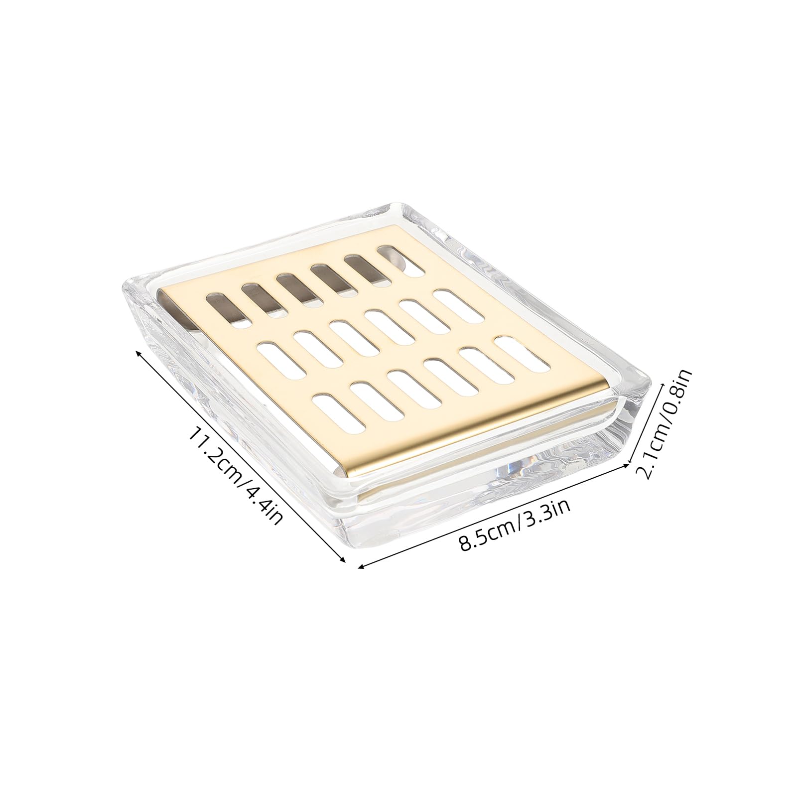 WOONEKY Jabonera: Jabonera autodrenante - Bandeja de fregado Rectangular de Vidrio Transparente de Doble Capa para baño, Ducha, Fregadero de Cocina y encimera.