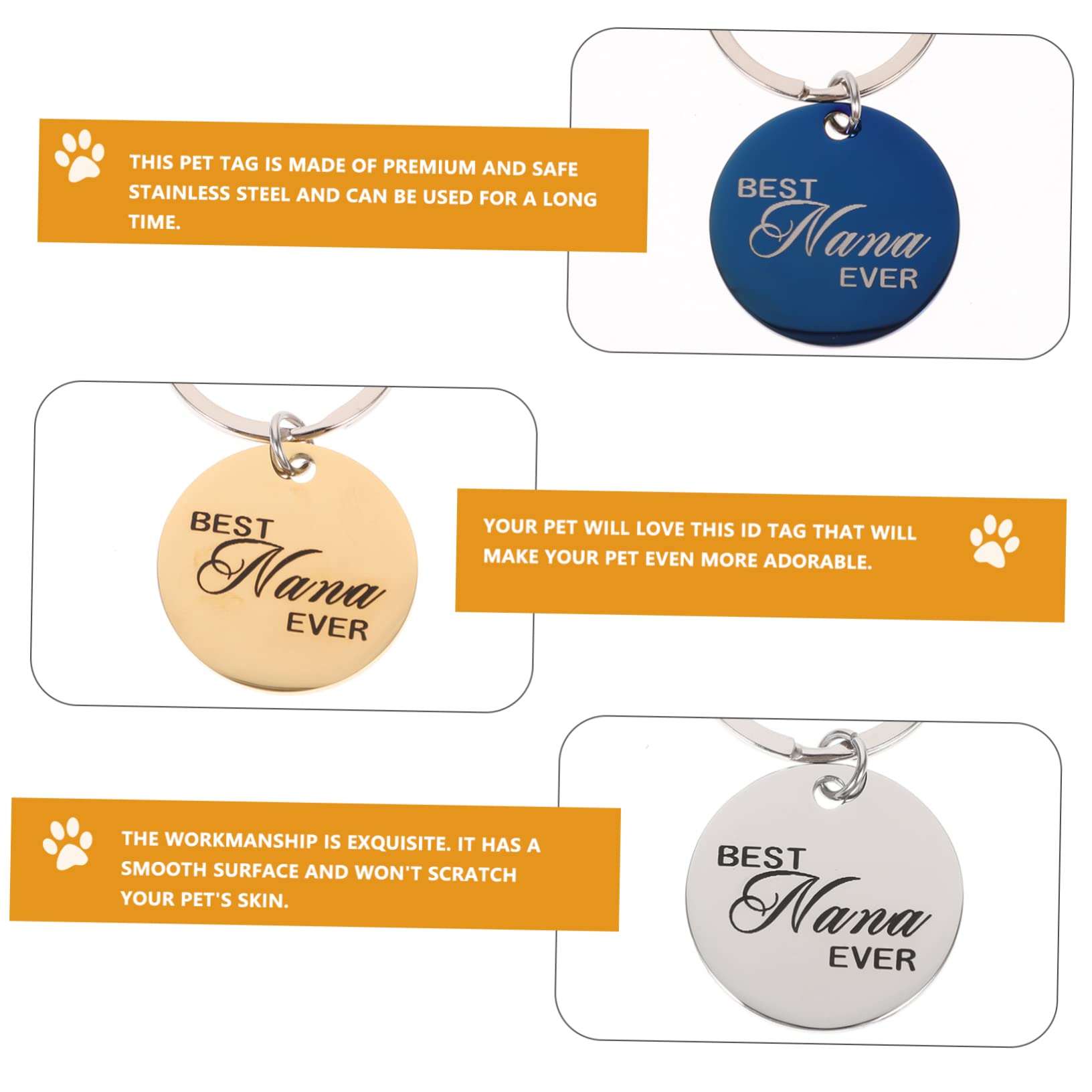 minkissy 20 Pz Identificazione dell'animale domestico medaglietta vuota targhette identificative per cani etichette cucciolo collare per cani con targhetta collare con per cani scritte