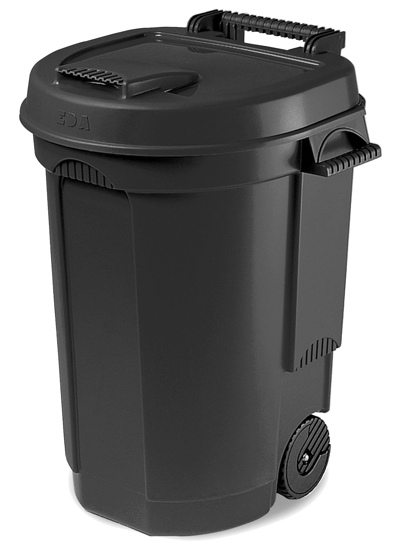 EDA Mülleimer mit Rollen 110 L, schwarz