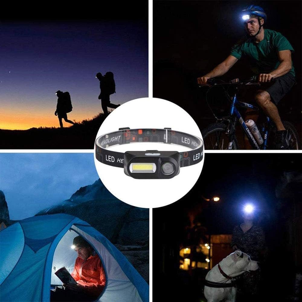 Torcia Frontale a LED, Lampada Frontale con sensore Lampada Frontale da Campeggio con Batteria Ricaricabile LED Lampadine al Litio